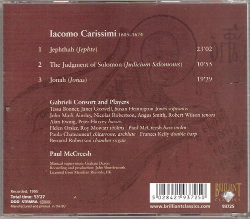 Carissimi - Jepthah-The Judgement of Solomon-Jonah (2008)