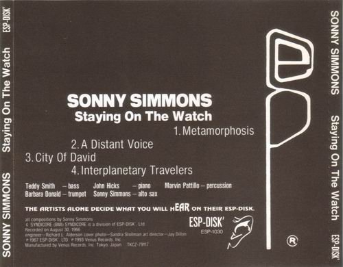 Sonny Simmons - Staying on the Watch (1966) 320 kbps+CD Rip