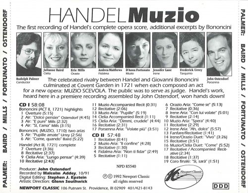 Rudolph Palmer - Handel: Muzio (1992)