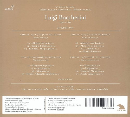 Emilio Moreno, Enrico Gatti, Wouter Möller, La Real Cámara - Luigi Boccherini - The Last Trios (2005)