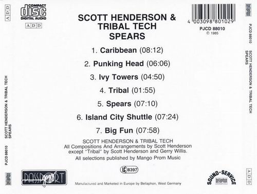 Scott Henderson & Tribal Tech - Spears (1985) 320 kbps+CD Rip