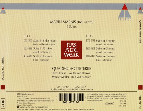 Quadro Hotteterre - Marais: 6 Suites (1992)