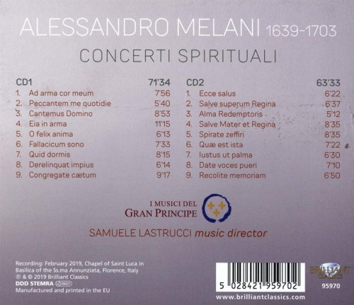 Samuele Lastrucci & I Musici del Gran Principe - Melani: Concerti Spirituali (2019)