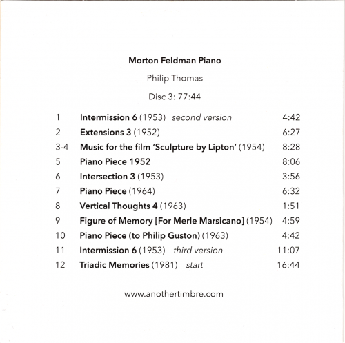 Philip Thomas - Feldman: Morton Feldman Piano (Box Set 5CD) (2019) CD-Rip
