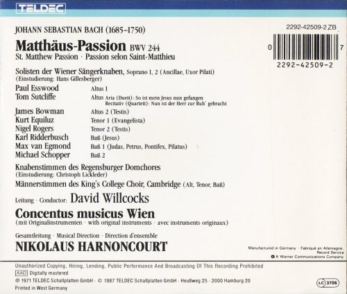 Nikolaus Harnoncourt - J.S. Bach: St. Matthew Passion (1987)