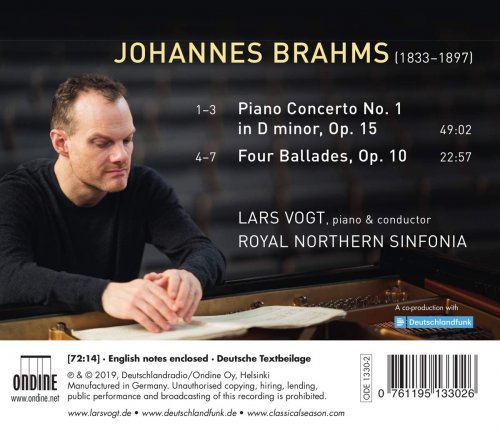 Lars Vogt and Northern Sinfonia - Brahms: Piano Concerto No. 1, Op. 15 & 4 Ballades, Op. 10 (2019) [CD-Rip]