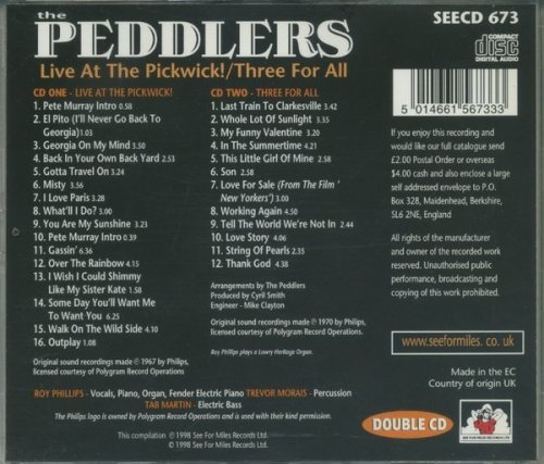 Peddlers - Live at the Pickwick! / Three for All (1967-70/1998)