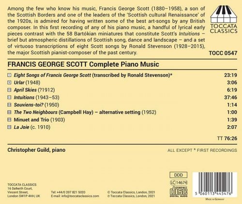 Christopher Guild - Francis George Scott: Complete Music for Solo Piano (2021)