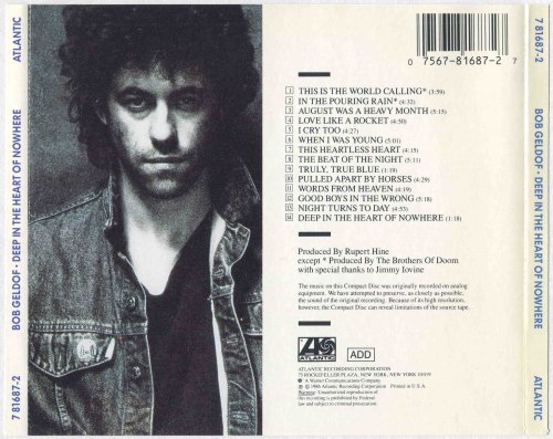 Bob Geldof - Deep In The Heart Of Nowhere (1986) CD-Rip