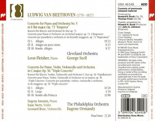 Cleveland Orchestra, George Szell, Leon Fleisher, Philadelphia Orchestra, Eugene Ormandy - Beethoven: Piano Concerto no. 5 “Emperor”; Triple Concerto (1991)