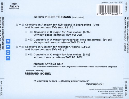 Musica Antiqua Koln, Reinhard Goebel - Telemann: Chamber Concertos (2002)