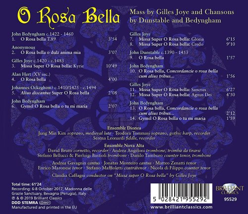 Ensemble Dionea & Ensemble Nova Alta - O Rosa Bella: Mass by Gilles Joye and chansons by Dunstable and Bedyngham (2019)