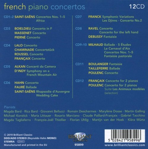 Giovanni Bellucci, Martin Galling, Florian Uhlig, Rosario Marciano, François-Joël Thiollier - French Piano Concertos (2019)
