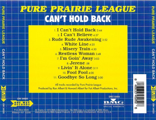 Pure Prairie League - Can't Hold Back (Reissue) (1979/1999)