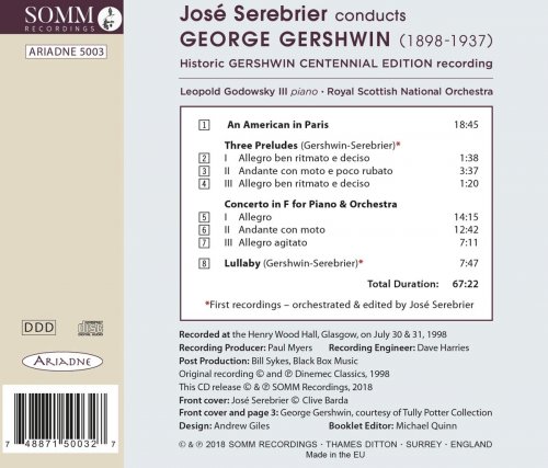 José Serebrier, Royal Scottish National Orchestra, Leopold Godowsky III - Gershwin: An American in Paris, Piano Concerto in F Major, 3 Preludes & Lullaby (2019) [Hi-Res]