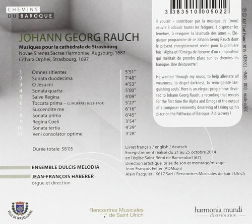 Ensemble Dulcis Melodia, Jean Francois Haberer - Johann Georg Rauch: Musiques pour la cathédrale de Strasbourg (2015) [Hi-Res]