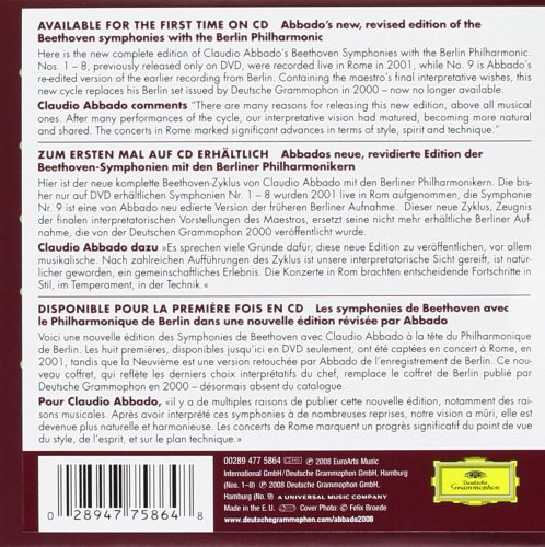 Claudio Abbado, Karita Mattila, Eric Ericson Chamber Choir, Swedish Radio Choir, Violeta Urmana, Thomas Quasthoff, Thomas Moser, Berliner Philharmoniker - Beethoven: The Symphonies (2008)