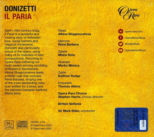 Albina Shagimuratova, Rene Barbera, Misha Kiria, Marko Mimica, Mark Elder, Britten Sinfonia - Donizetti: Il Paria (2021) [Hi-Res]