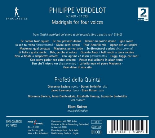 Profeti Della Quinta - Verdelot: Madrigals for 4 Voices (2021)