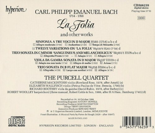 The Purcell Quartet - C.P.E. Bach: La Folia and Other Works (1988)