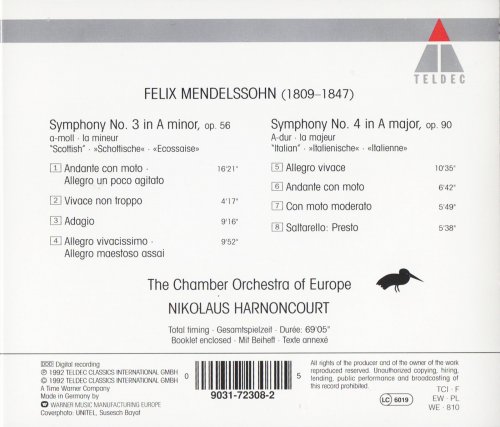 Nikolaus Harnoncourt - Mendelssohn: Symphonies Nos. 3 & 4 (1992)