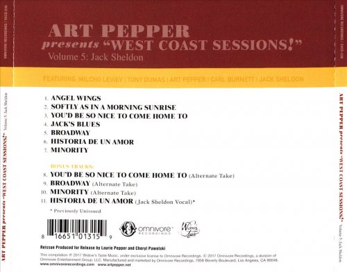 Art Pepper - Art Pepper Presents "West Coast Sessions!" Vol.5: Jack Sheldon (2017)