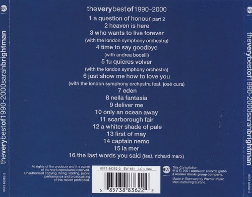 Sarah Brightman - The Very Best Of 1990-2000 (2001)