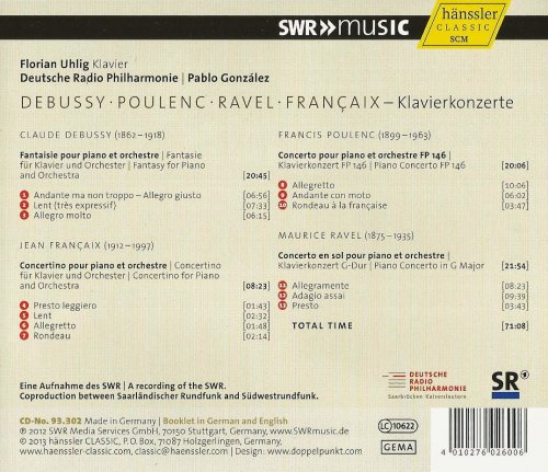 Florian Uhlig - Debussy, Poulenc, Ravel, Françaix: Piano Concertos (2013)