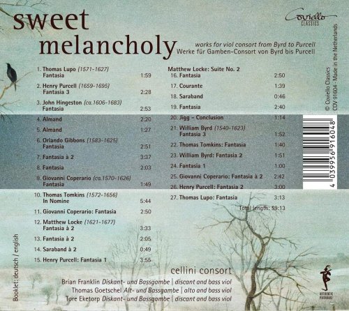 Cellini Consort - Sweet Melancholy (Works for Viol Consort from Byrd to Purcell) (2016) [Hi-Res]