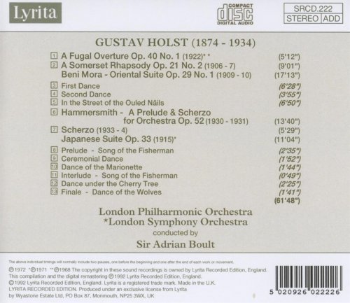 London Philharmonic Orchestra, London Symphony Orchestra & Sir Adrian Boult - Holst: Orchestral Works (2006) [Hi-Res]