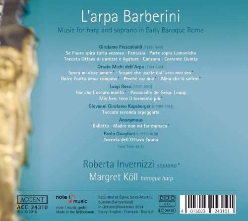 Roberta Invernizzi - L'arpa Barberini: Music for Harp & Soprano in Early Baroque Rome (2016)