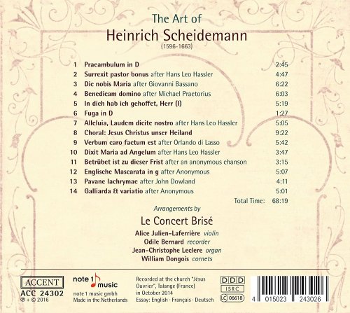 LE CONCERT BRISE - The Art of Heinrich Scheidemann (2016)