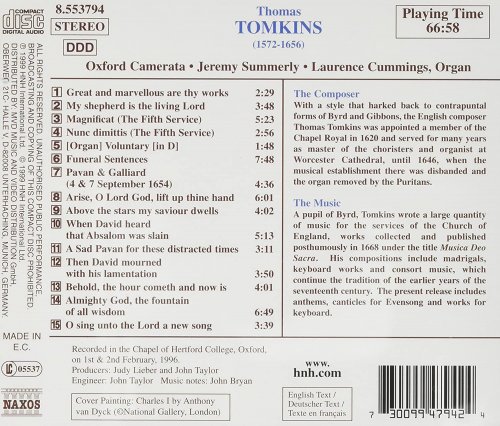 Laurence Cummings - Tomkins: Choral and Organ Works (1999)