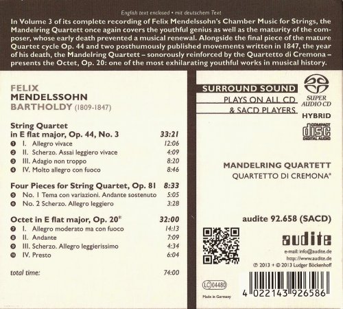 Mandelring Quartett - Mendelssohn: Chamber Music for Strings, Vol. 3 (2012)