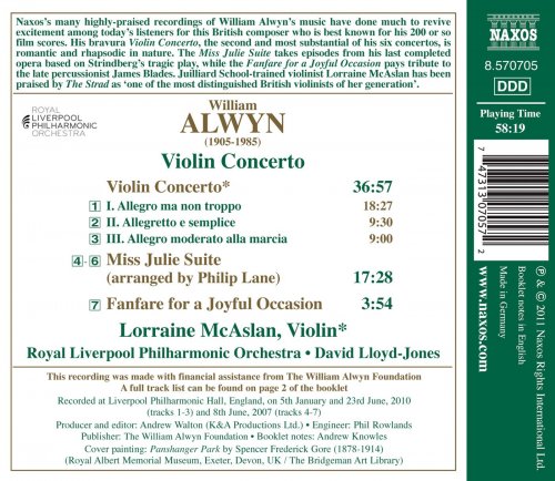 Lorraine McAslan, Royal Liverpool Philharmonic Orchestra, David Lloyd-Jones - Alwyn: Violin Concerto (2011) [Hi-Res]