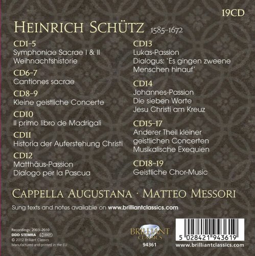 Matteo Messori, Cappella Augustana - Heinrich Schütz Edition (2012)