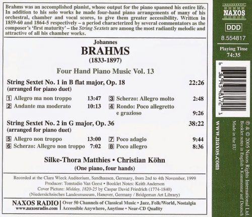 Silke-Thora Matthies, Christian Köhn - Brahms: Four Hand Piano Music, Vol. 13 - String Sextets (2005)