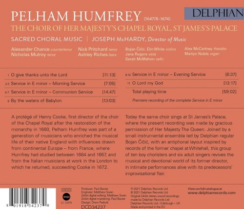 The Choir Of Her Majesty's Chapel Royal & Joseph McHardy - Humfrey: Sacred Choral Music (2021) [Hi-Res]