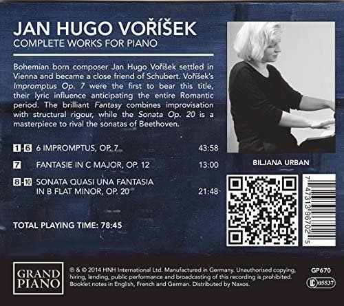 Biljana Urban - Voříšek: Complete Works for Piano, Vol. 1 (2014)