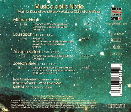 Don Christensen, Wind Ensemble, Motti Miron - Musica della Notte: Maestro Finali, Salieri, Spohr, Beer (2002)