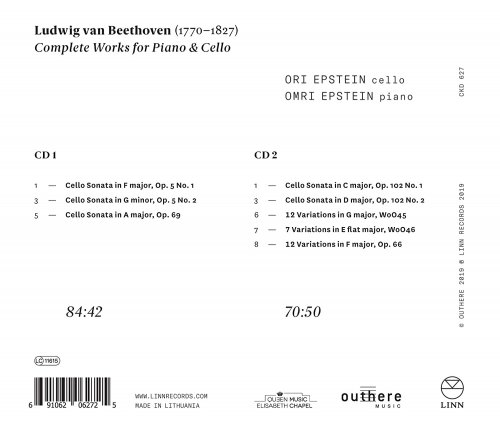 Ori Epstein and Omri Epstein - Beethoven: Complete Works for Piano & Cello (2019) [Hi-Res]