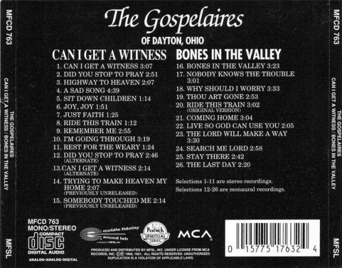 The Gospelaires - Can I Get A Witness & Bones In The Valley (1991)