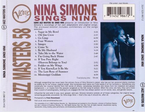 Nina Simone - Verve Jazz Masters 58: Nina Simone Sings Nina (1996)