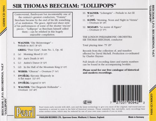 Sir Thomas Beecham - Sir Thomas Beecham & The LPO Volume 5 : Lollipops (1994)