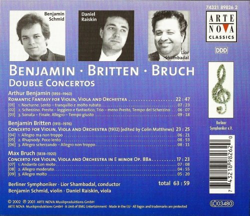 Benjamin Schmid, Daniel Raiskin, Lior Shambadal - Britten, Bruch, Benjamin: Double Concertos (2002)