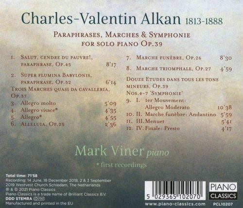 Mark Viner - Alkan: Paraphrases, Marches & Symphonie for Solo Piano, Op. 39 (2021) [Hi-Res]