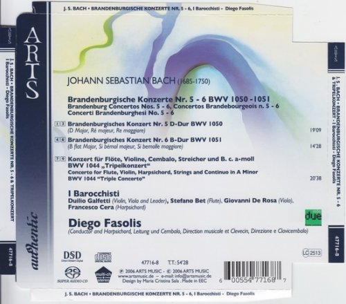 I Barocchisti, Diego Fasolis - J.S.Bach: Brandenburg Concertos 5 & 6 (2006) [SACD]