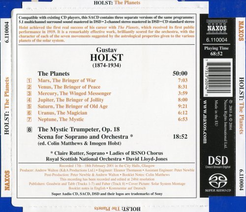 David Lloyd-Jones - Holst: The Planets, The Mystic Trumpeter Op. 18 (2004) [SACD]