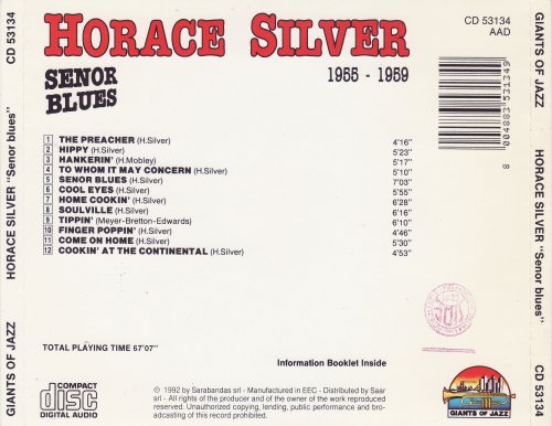 Horace Silver - Senor Blues (1955 - 1959) (1992) [CD-Rip]