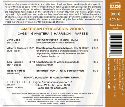 Percurama Percussion Ensemble, Signe Asmussen, Niklas Walentin, Jean Thorel - American Percussion Works (2021) [Hi-Res]
